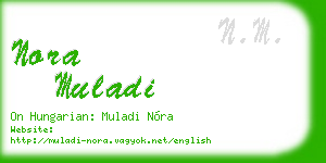 nora muladi business card